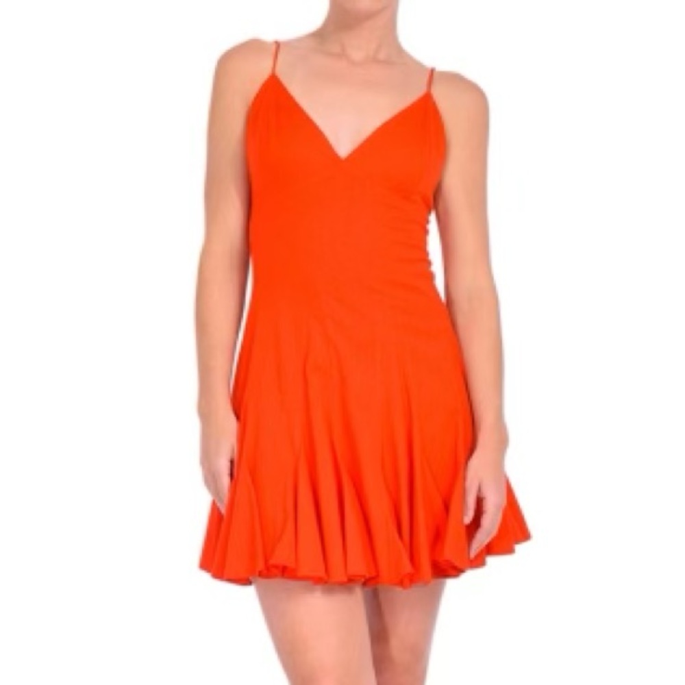 RHODE Maria Mini Linen Dress In Electric Red 0